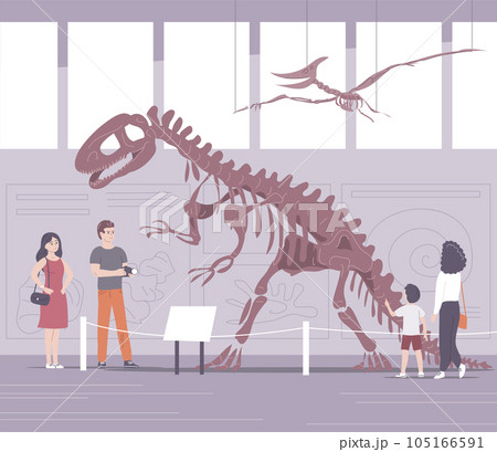 Paleontological museum with dinosaur skeletons and fossils Paleontological museum with dinosaur skeletons and fossils 105166591