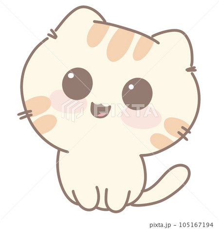 Cartoon cute cat smile  105167194