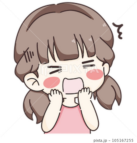 Cartoon cute girl surprised Cartoon cute girl surprised 105167255