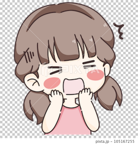 Cartoon cute girl surprised Cartoon cute girl surprised 105167255