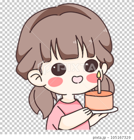 Cartoon cute girl congratulations 105167329