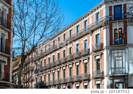 Luxury old residential buildings in Serrano Street in Madrid Luxury old residential buildings in Serrano Street in Madrid 105167552