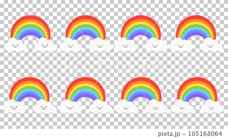 Rainbow emoticon set (face) 105168064