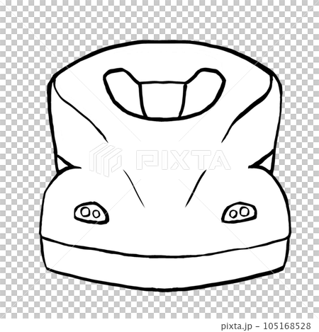 An illustration of the Tokaido Shinkansen Nozomi seen from the front. Shinkansen face. 105168528