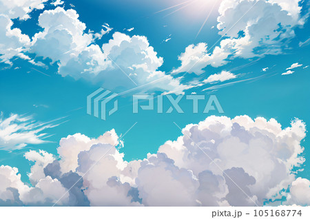 AI画像　夏の空と雲 105168774