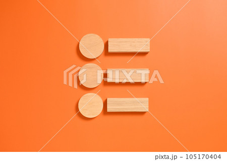 Wooden cubes blocks on orange background for text, Copy space, Wooden blocks with copy space for text or symbols, Background with copy space Wooden cubes blocks on orange background for text, Copy space, Wooden blocks with copy space for text or symbols, Background with copy space 105170404