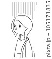 カバンを持ったヨロヨロと疲れて歩く女の子上半身線画 105171835