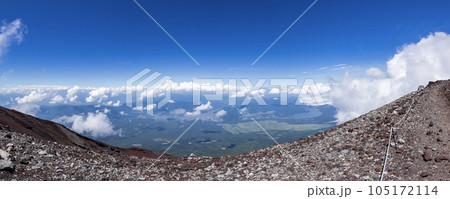 富士山頂から富士吉田方面を望む（パノラマ） 105172114