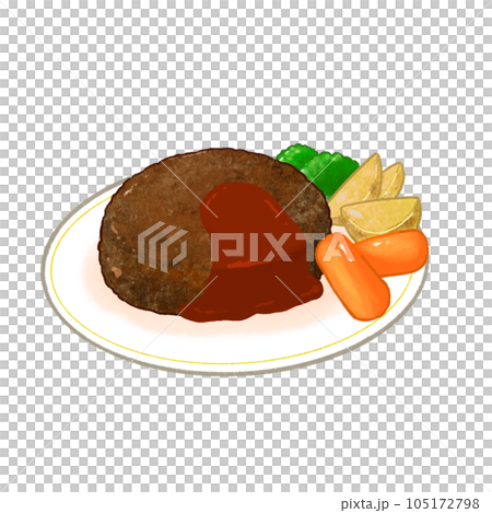 ハンバーグのイラスト 105172798