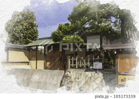 水彩画風 西条酒蔵通り 西条四日市宿本陣跡 広島県東広島市 水彩画風 西条酒蔵通り 西条四日市宿本陣跡 広島県東広島市 105173339