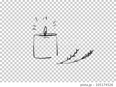 Monochrome sketch illustration of aroma candle 105174526