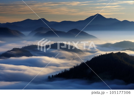 幻想的な雲海　AI生成画像　AI画像 105177306