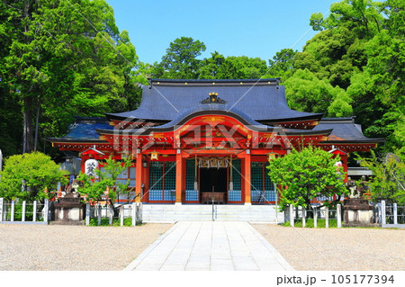 【京都府】晴天の長岡天満宮の社殿 105177394