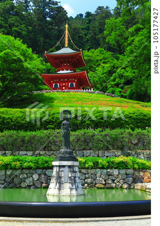 【大阪府】晴天の勝尾寺の多宝塔 105177427