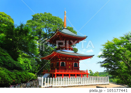 【大阪府】晴天の勝尾寺の多宝塔 105177441