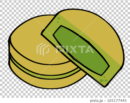 Simple matcha-flavored large-sized grilled illustration material Simple matcha-flavored large-sized grilled illustration material 105177445
