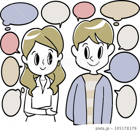 夫婦と吹き出し 105178179