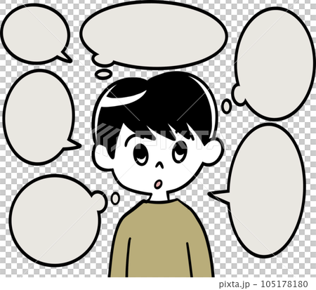 男の子と吹き出し 105178180