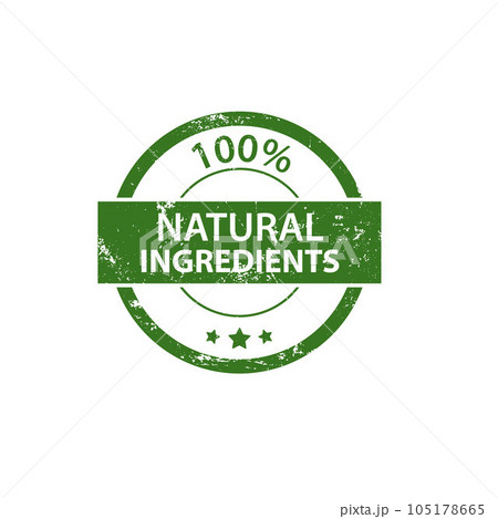 Natural product, only natural ingredients stamp, organic product icon, eco emblem, green label 105178665