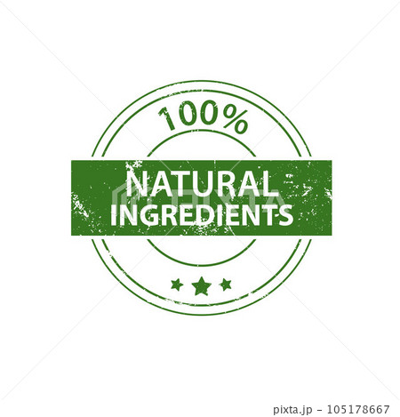 Natural product, only natural ingredients stamp, organic product icon, eco emblem, green label Natural product, only natural ingredients stamp, organic product icon, eco emblem, green label 105178667