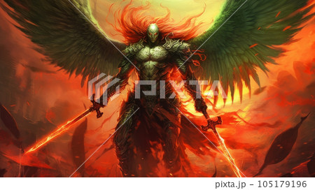 archangel warrior with sword. 105179196