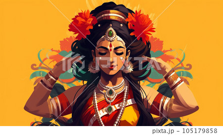 woman at the Telangana festival. woman at the Telangana festival. 105179858