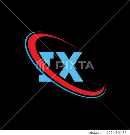 IX, I X letter logo design. Initial letter IX linked circle uppercase monogram logo red and blue. IX logo, I X design IX, I X letter logo design. Initial letter IX linked circle uppercase monogram logo red and blue. IX logo, I X design 105180175
