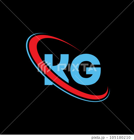 KG letter logo design. KG logo red and blue color. 105180210