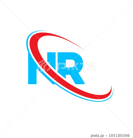 NR N R letter logo design. Initial letter NR linked circle upercase monogram logo red and blue. NR logo, N R design NR N R letter logo design. Initial letter NR linked circle upercase monogram logo red and blue. NR logo, N R design 105180306