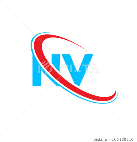 NV N V letter logo design. Initial letter NV...のイラスト素材 [105180310] - PIXTA