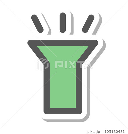 ステッカー風ミニミニアイコン　懐中電灯 105180481