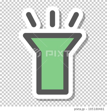 Sticker style mini mini icon flashlight 105180481