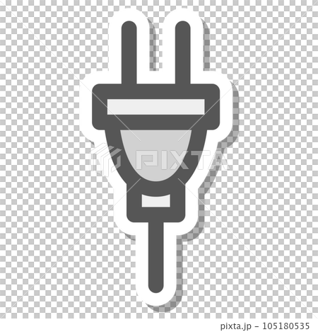 Sticker style mini mini icon plug Sticker style mini mini icon plug 105180535