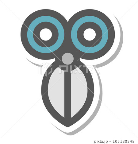 ステッカー風ミニミニアイコン　閉じたハサミ 105180548