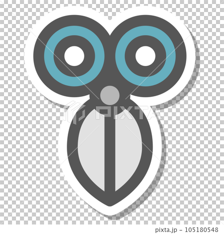 ステッカー風ミニミニアイコン　閉じたハサミ 105180548