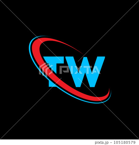TW T W letter logo design. Initial letter TW linked circle uppercase monogram logo red and blue. TW logo, T W design. tw, t w TW T W letter logo design. Initial letter TW linked circle uppercase monogram logo red and blue. TW logo, T W design. tw, t w 105180579