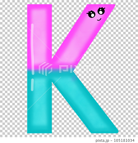 cartoon alphabet  K on transparent background 105181034