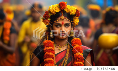 woman at the Telangana festival. woman at the Telangana festival. 105181466