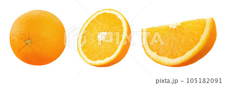 Set of fresh orange fruit isolate on white background. Set of fresh orange fruit isolate on white background. 105182091