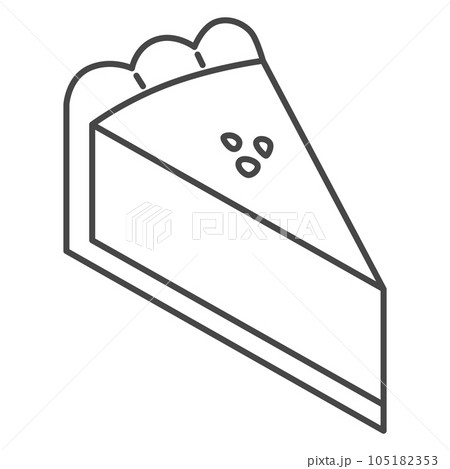 スイーツの線画単品アイコンイラスト　チョコタルト 105182353
