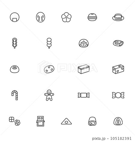 ミニミニ飲食線画アイコンセット02 ミニミニ飲食線画アイコンセット02 105182391