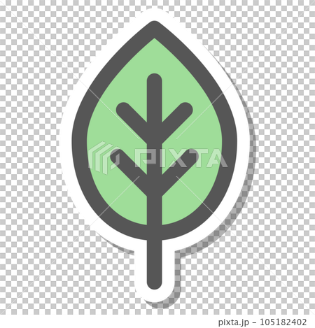 Sticker style mini mini icon leaf Sticker style mini mini icon leaf 105182402