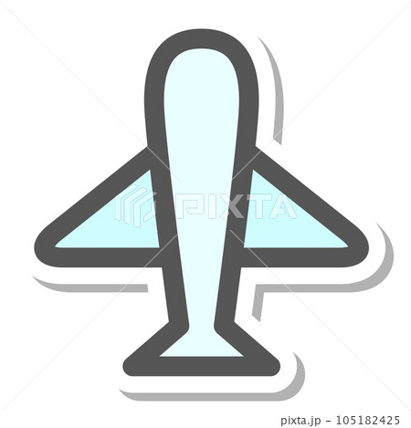 ステッカー風ミニミニアイコン　飛行機 105182425