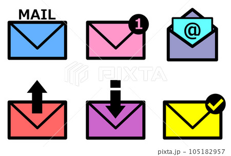 封筒で電子メールを送受信するアイコンのイラスト 封筒で電子メールを送受信するアイコンのイラスト 105182957