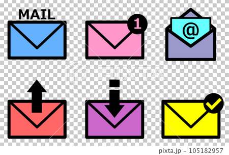 封筒で電子メールを送受信するアイコンのイラスト 封筒で電子メールを送受信するアイコンのイラスト 105182957