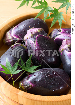 桶で冷やした水茄子　和歌山県産 105183352