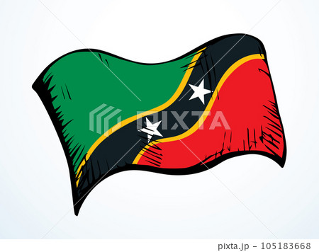 Saint Kitts flag. Vector drawing icon Saint Kitts flag. Vector drawing icon 105183668