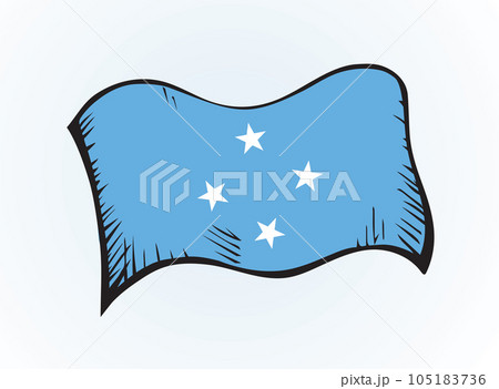 Flag of Micronesia. Vector drawing icon 105183736
