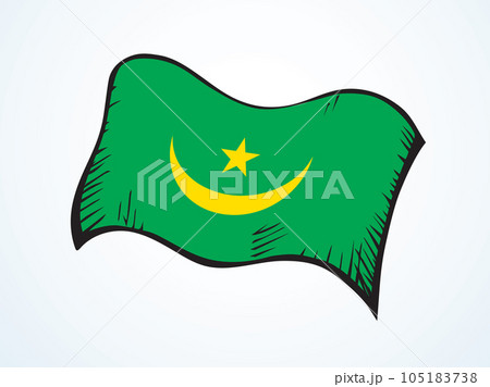 Flag of Mauritania. Vector drawing icon Flag of Mauritania. Vector drawing icon 105183738
