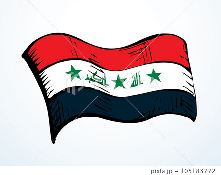 Flag of Iraq. Vector drawing icon Flag of Iraq. Vector drawing icon 105183772